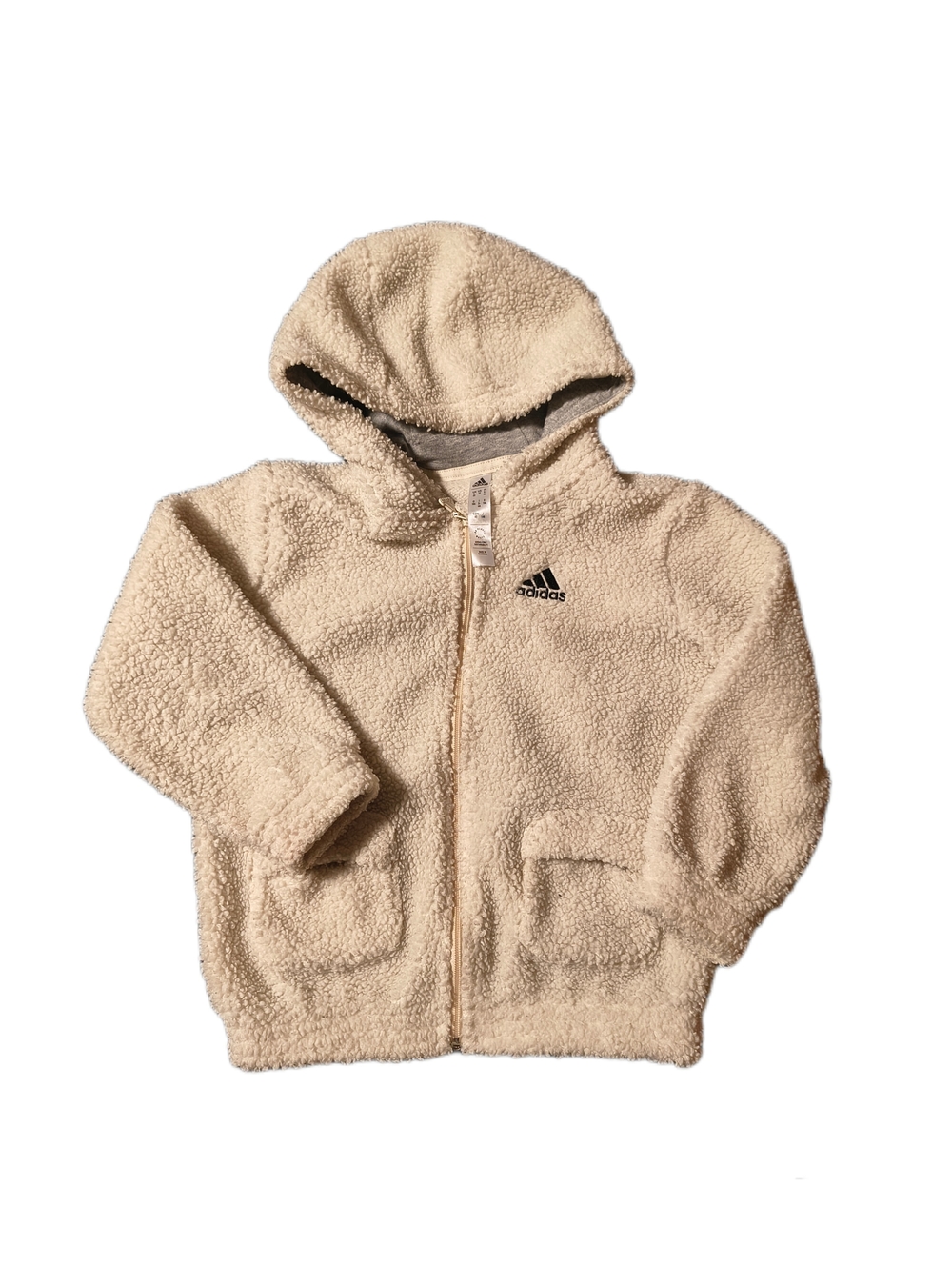 adidas Kids Cream Sherpa Hoodie Jacket